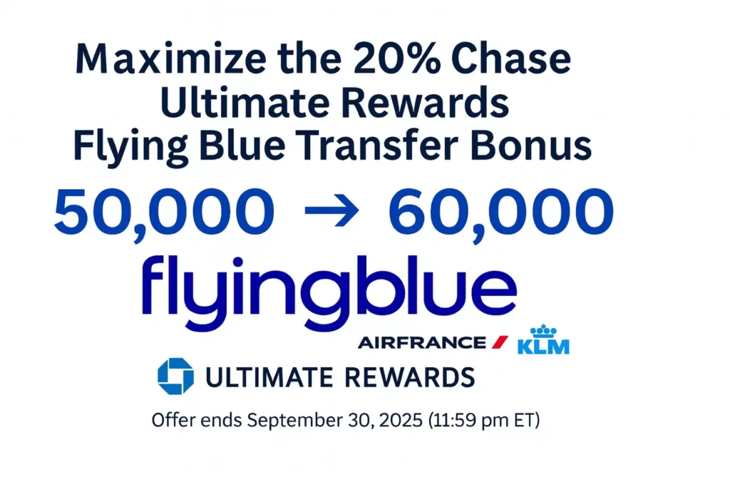 Maximize the 20% Chase Ultimate Rewards Flying Blue Transfer Bonus.